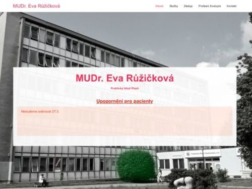 Praktický lékař pro dospělé - MUDr. Eva Růžičková