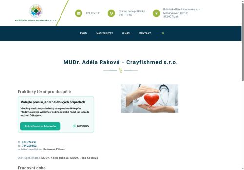 Zobrazit webové stránky Praktický lékař pro dospělé - MUDr. Irena Kaslová