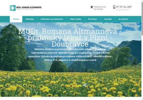 Zobrazit webové stránky Praktický lékař pro dospělé - MUDr. Romana Altmannová