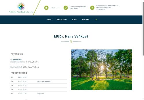 Zobrazit webové stránky Psychiatrická ambulance - MUDr. Hana Vaňková