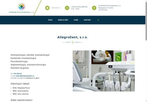 Zobrazit webové stránky Stomatologie AllegroDent, s.r.o. - MUDr. Štěpánka Plhová, MDDr. Anna Panochová