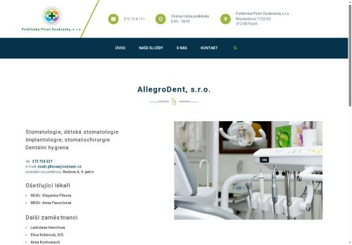 Zobrazit webové stránky Stomatologie AllegroDent, s.r.o. - MUDr. Štěpánka Plhová, MDDr. Anna Panochová