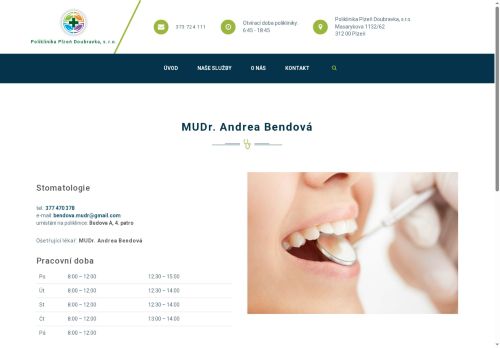 Zobrazit webové stránky Stomatologie - MUDr. Andrea Bendová