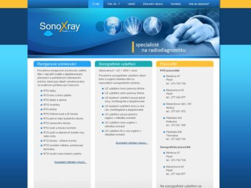 Sonografie, RTG SonoXray Plzeň, s.r.o. - EUC klinika Plzeň, Skrétova