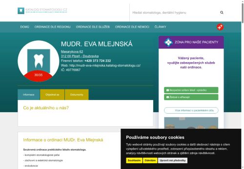 Zobrazit webové stránky Stomatologie - MUDr. Eva Mlejnská