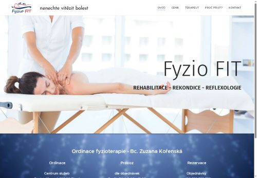 Zobrazit webové stránky Ordinace fyzioterapie FyzioFIT Plzeň - Bc. Zuzana Kořenská