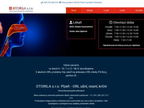 ORL OTORILA s.r.o. - MUDr. Adriana Honomichlová