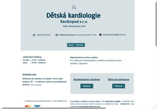 Zobrazit webové stránky Ambulance dětské kardiologie Kardioped s.r.o. - MUDr. Michal Huml, PhD.