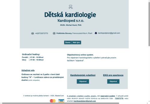 Zobrazit webové stránky Ambulance dětské kardiologie Kardioped s.r.o. - MUDr. Michal Huml, PhD.