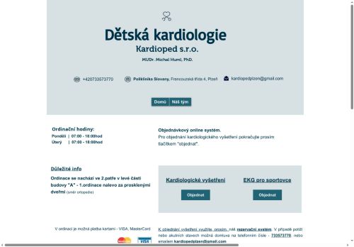 Zobrazit webové stránky Ambulance dětské kardiologie Kardioped s.r.o. - MUDr. Michal Huml, PhD.
