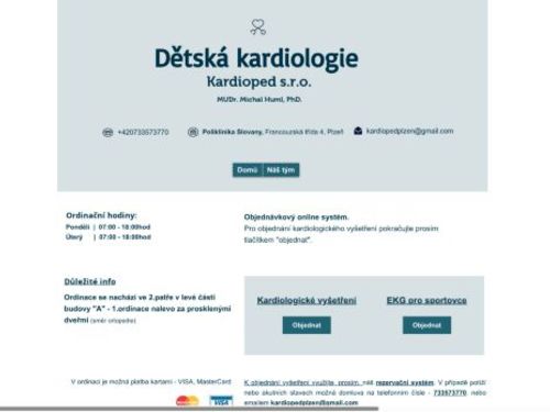 Ambulance dětské kardiologie Kardioped s.r.o. - MUDr. Michal Huml, PhD.