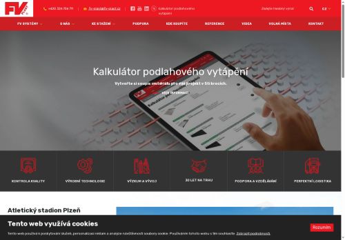 Webové stránky FV - Plast, a.s., Bohdalice-Pavlovice