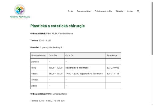 Zobrazit webové stránky Ordinace plastické chirurgie - MUDr. Vlastimil Bursa