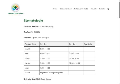 Zobrazit webové stránky Stomatologie - MDDr. Pavel Kocour