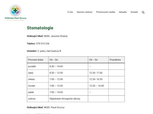 Stomatologie - MDDr. Pavel Kocour