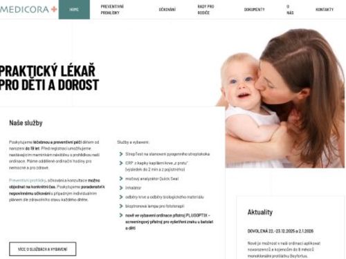 Praktický lékař pro děti a dorost Medicora Plus, s.r.o. - MUDr. Radana Pečenková, MUDr. Kamila Pečenková