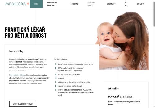 Zobrazit webové stránky Praktický lékař pro děti a dorost Medicora Plus, s.r.o. - MUDr. Radana Pečenková, MUDr. Kamila Pečenková