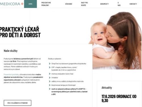 Praktický lékař pro děti a dorost Medicora Plus, s.r.o. - MUDr. Radana Pečenková, MUDr. Kamila Pečenková