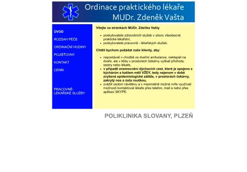 Zobrazit webové stránky Praktický lékař pro dospělé - MUDr. Zdeněk Vašta