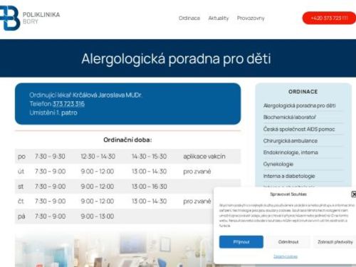 Ordinace alergologie a imunologie pro děti a dorost - MUDr. Jaromíra Krčálová