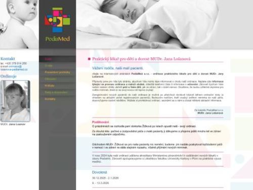 Praktický lékař pro děti a dorost PediaMed - MUDr. Jana Lošanová