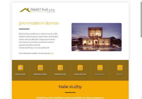 Webové stránky PAMIST Profi s.r.o., Roštění