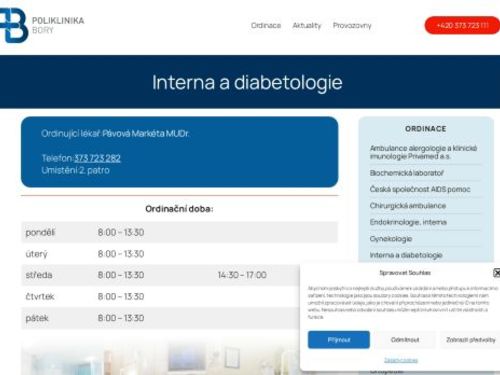Interní a diabetologická ambulance - MUDr. Markéta Pávová