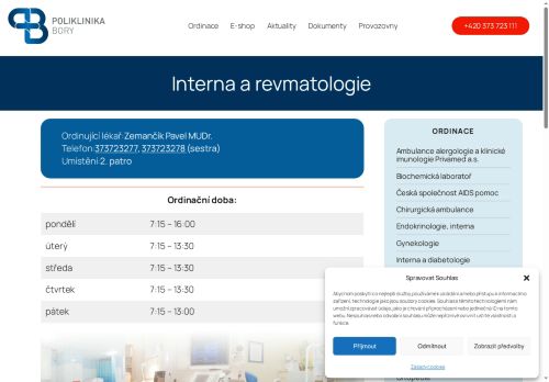 Zobrazit webové stránky Interní a revmatologická ambulance - MUDr. Pavel Zemančík