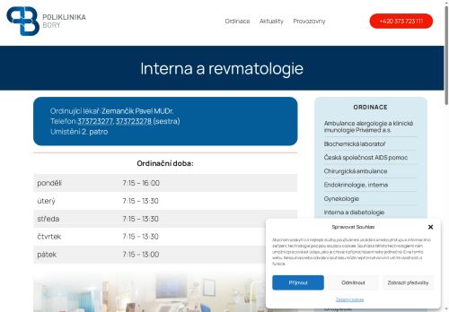 Zobrazit webové stránky Interní a revmatologická ambulance - MUDr. Pavel Zemančík