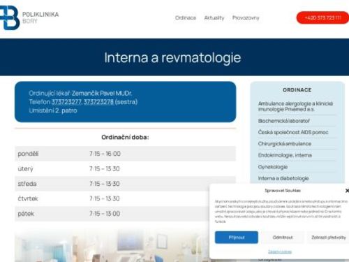 Interní a revmatologická ambulance - MUDr. Pavel Zemančík