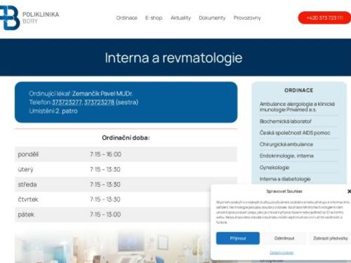 Interní a revmatologická ambulance - MUDr. Pavel Zemančík