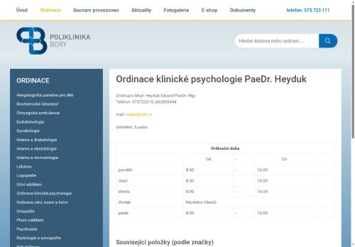 Zobrazit webové stránky Ordinace klinické psychologie - PaedDr. Mgr. Eduard Hejduk
