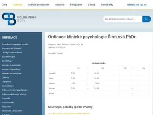 Ordinace klinické psychologie - PhDr. Bc. Lenka Šimková