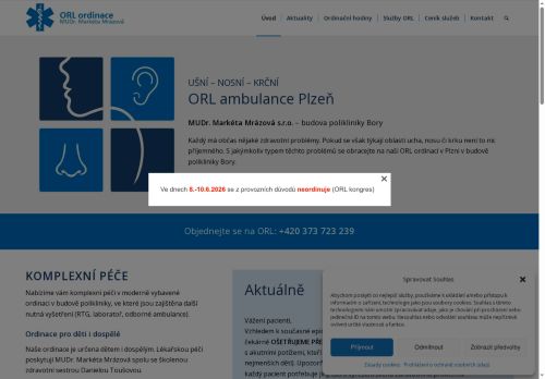 Zobrazit webové stránky ORL - MUDr. Markéta Mrázová