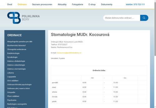 Zobrazit webové stránky Stomatologie - MUDr. Lucie Kocourová