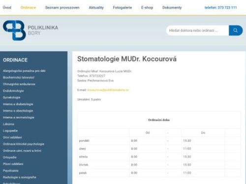 Stomatologie - MUDr. Lucie Kocourová