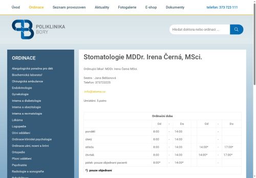 Zobrazit webové stránky Stomatologie - MDDr. Irena Černá, MSci.