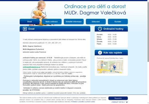 Zobrazit webové stránky Praktický lékař pro děti a dorost - MUDr. Dagmar Valečková