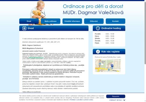 Zobrazit webové stránky Praktický lékař pro děti a dorost - MUDr. Dagmar Valečková
