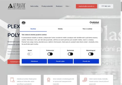 Webové stránky AZ Plastik,spol. s r.o., Ždánice