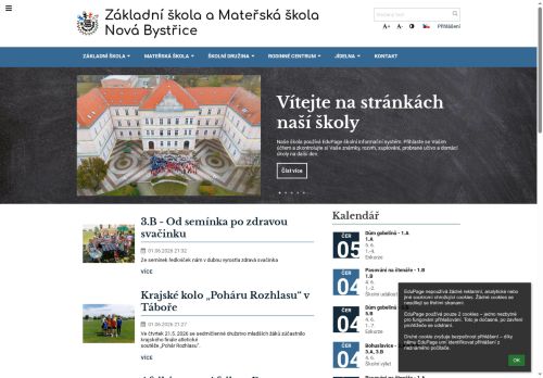 Webové stránky Základní škola a Mateřská škola Nová Bystřice, Nová Bystřice