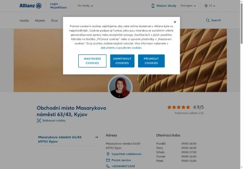 Webové stránky Allianz pojišťovna a.s., Kyjov