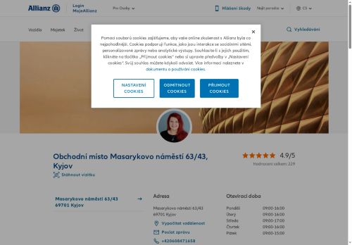 Webové stránky Allianz pojišťovna a.s., Kyjov