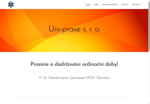 Zobrazit webové stránky Praktický lékař pro dospělé Uni-praxe s.r.o. - MUDr. Jana Zemanová