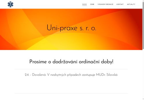 Zobrazit webové stránky Praktický lékař pro dospělé Uni-praxe s.r.o. - MUDr. Jana Zemanová