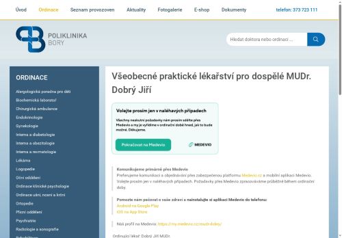 Zobrazit webové stránky Praktický lékař pro dospělé - MUDr. Jiří Dobrý