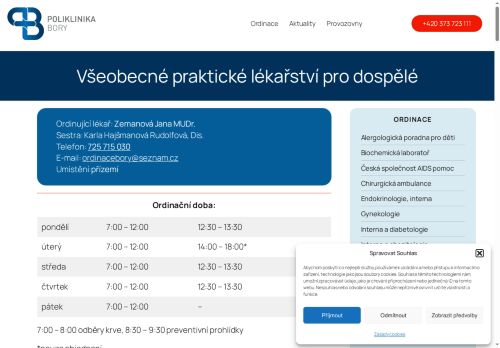 Zobrazit webové stránky Praktický lékař pro dospělé - MUDr. Markéta Šmídová