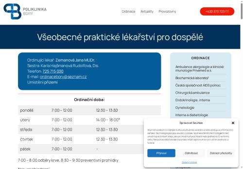 Zobrazit webové stránky Praktický lékař pro dospělé - MUDr. Markéta Šmídová