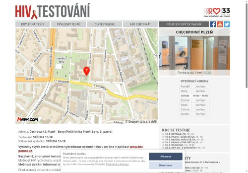 Zobrazit webové stránky HIV testování - Poliklinika Bory