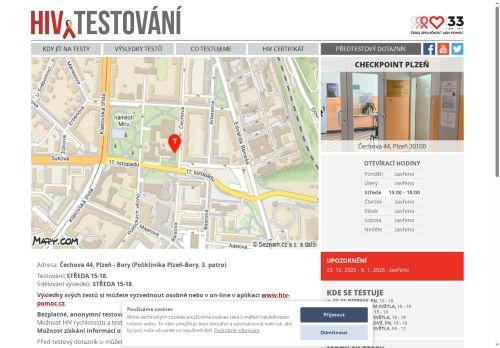 Zobrazit webové stránky HIV testování - Poliklinika Bory